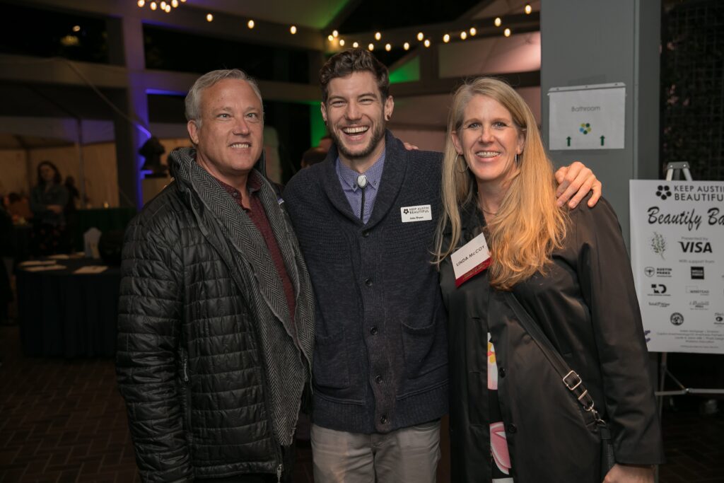 Photo of three donors to Keep Austin Beautiful.