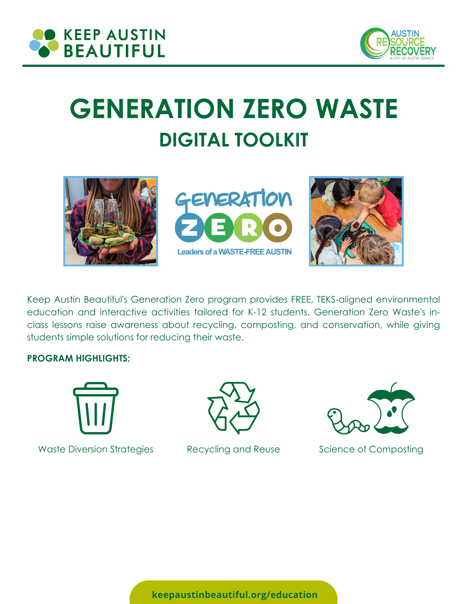 Generation Zero Waste toolkit cover image.